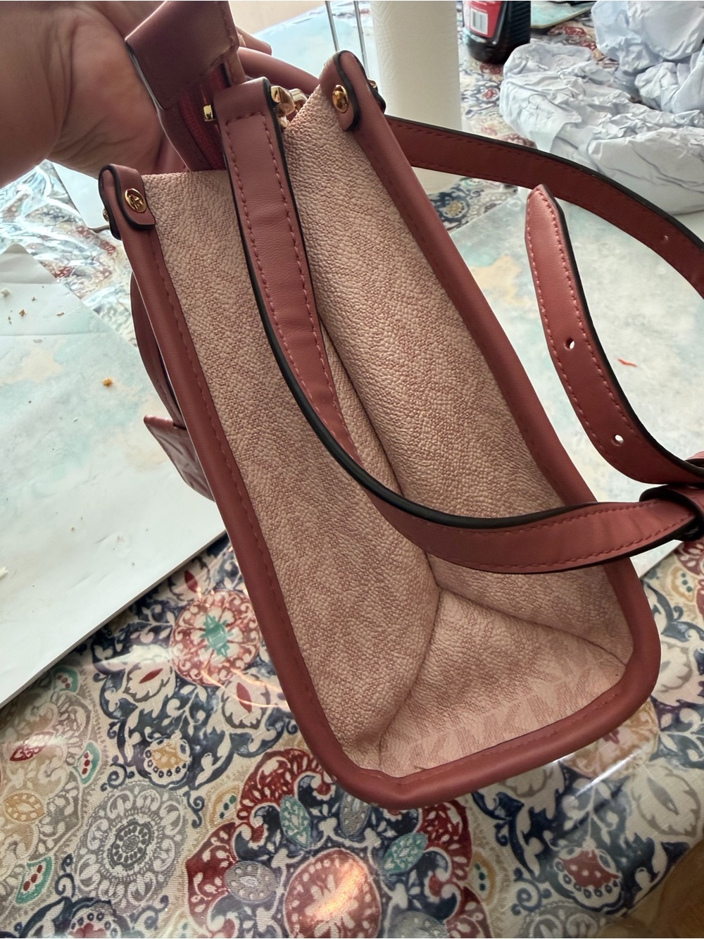 Michael Kors Blush Pink Canvas tote - Picture 6 of 10